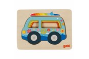 Puzzle - Goki Wooden Layer Puzzle Car 5 pcs. Holz - 57304