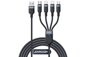USB Kabel - Joyroom Multi-Use Series S-A18 4in1 USB-A - USB-C / Lightning / Lightning / micro USB cable 1.2m - black - S-1T4018A18l