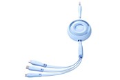 USB Kabel - Joyroom Colorful Series S-A40 Cable Retractable 3in1 USB-A - USB-C / Lightning / Micro USB 1m - Blue - S-A40_B