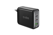 Handys - Adapter und Ladegeräte - SBS 100 Watt GaN charging station - Black - TECHGSTUSB2C100W