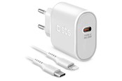 Handys - Adapter und Ladegeräte - SBS 20W Charger - 1m MFI Lightning Cable - White - TETRKITPD20LIGW