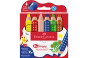 Utensilien zum Schreiben und Zeichnen - Faber-Castell Buntstift Grippy 6er Set mit Spitzer - 110635