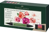 Utensilien zum Schreiben und Zeichnen - Faber-Castell Tuschestift PAP Dual Marker 5x Flowers - 162007