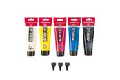 Kreativ-Spiele - Bruynzeel Amsterdam Standard Series Acrylic Paint Primary Set 120ml 5pcs. + 3 Dosing Spouts - 17801905