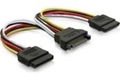 SATA Kabel - Deltaco Y-power adapter to 15-pin SATA power for 2x hard drives - SATA-15