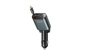 Handys - Anderes Zubehör - Joyroom JR-CCL07 3-in-1 Car Charger with Built-in Retractable Cable - Dark Gray - JR-CCL07