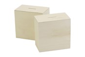 Kunst & Handwerk Ausstattung - Creativ Company - Wooden money box 10x10x6cm 10 pcs. - 669041