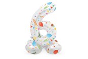 Spielzeug - Folat BV - Standing Foil Balloon Joyful Party Number 6 -72cm - 63966