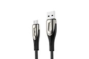 USB Kabel - Joyroom Sharp Series S-M411 USB-A / micro USB 3A 1.2m Cable with Charging Indicator - Black - S-M411_1.2