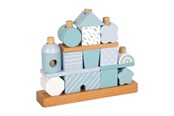 Baby Spielzeug - Small Foot - Wooden Stacking House Blue - 18 pcs. - 12714