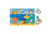 Puzzle - Goki Wooden Background Puzzle Sea Animals 7 pcs. Holz - 57307