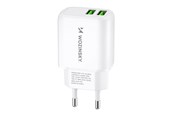 Handys - Adapter und Ladegeräte - Wozinsky CUWCW 2.4A 2 x USB-A AC Charger - White - 5907769308550