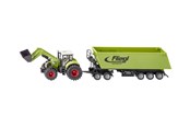 Spielzeugauto - SIKU 1949 Tractor with Front Loader Dolly and Dump Truck 1:50 - S-1949