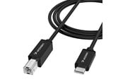 USB Kabel - Wozinsky WKDDY2S USB-B - USB-C 2m Cable - Black - 5907769376641