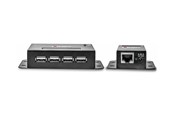 Repeater, boosters, bridges & Transceiver - Lindy USB 2.0 4 Port CAT.5/6 Extender With Power Over CAT.5/6 - 42681