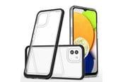 Handys - Cover & Cases - Hurtel Clear 3in1 Case for Samsung Galaxy A03 Silicone Cover with Frame Black - 5907769348730