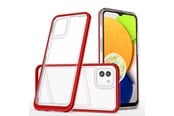 Handys - Cover & Cases - Hurtel Clear 3in1 Case for Samsung Galaxy A03 Silicone Cover with Frame Red - 9145576265956