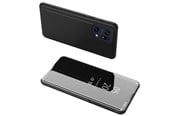 Handys - Cover & Cases - Hurtel Clear View Case Cover for Oppo Find X5 Pro Cover with a Flap Black - 5907769349300