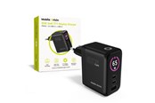 Handys - Adapter und Ladegeräte - Mobile Origin 65W GaN Display Charger PW20 - 2x USB-C + USB-A - MO-65WDCH-PW20