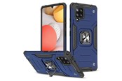 Handys - Cover & Cases - Wozinsky Ring Armor Armored Hybrid Case Cover + Magnetic Holder Samsung Galaxy A42 5G Blue - 9111201935952