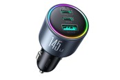 Handys - Adapter und Ladegeräte - Joyroom JR-CCN07 145W Car Charger 2xUSB-C USB-A + 100W USB-C Cable - Dark Grey - 6956116764968