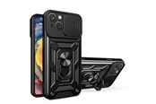 Handys - Cover & Cases - Hurtel Hybrid Armor Camshield Case for iPhone 14 Plus Armored Case with Camera Cover Black - 9145576267851