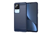 Handys - Cover & Cases - Hurtel Carbon Case for Xiaomi Poco F4 5G Flexible Silicone Carbon Cover Blue - 9145576267523