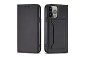 Handys - Cover & Cases - Hurtel Magnet Card Case for Samsung Galaxy S23 Ultra Flip Cover Wallet Stand Black - 9145576271117