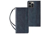 Handys - Cover & Cases - Hurtel Magnet Strap Case Case for Samsung Galaxy S23 Flip Wallet Mini Lanyard Stand Blue - 9145576271247