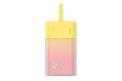 Powerbank (Akku) - Baseus Popsicle 5200mAh 20W Powerbank with Built-in Lightning Cable (+ White Simple USB-C - USB-C 60W/20V/3A/30cm Cable) - Yellow-Pink Powerbank (Akku) - Pink - 5200 mAh - P10055601Y13-00