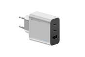 Handys - Adapter und Ladegeräte - CUKTECH 65W GaN 2xUSB-C 1xUSB-A Wall Charger - Grey - CUK0A15CEUSL
