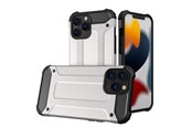 Handys - Cover & Cases - Hurtel Hybrid Armor Case Tough Rugged Cover for iPhone 13 Pro Silver - 5907769326585