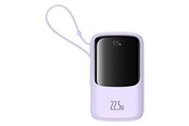 Powerbank (Akku) - Baseus Qpow Pro+ 10000mAh 22.5W Power Bank with Built-in USB-C Cable and Display - Purple Powerbank (Akku) - Purple - 10000 mAh - P10067101513-00
