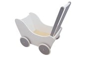 Puppen & Zubehör - Playwood Doll's pram white/silver - PW2352
