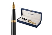 Utensilien zum Schreiben und Zeichnen - Waterman Hémisphère 'The Opera Collection' Black & Gold G.T. Fountain pen M Blue ink - 2225135