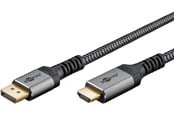 Display Kabel - Pro Diplayport- HDMI 2.0/2.1 - 1m - Grey - 4040849789649