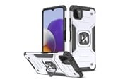 Handys - Cover & Cases - Wozinsky Ring Armor Armored Hybrid Case Cover + Magnetic Holder Samsung Galaxy A22 4G Silver - 9111201944862