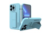 Handys - Cover & Cases - Wozinsky Kickstand Case Silicone Case with Stand iPhone 13 mini Light Blue - 9145576234280