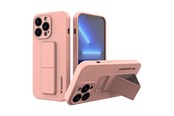 Handys - Cover & Cases - Wozinsky Kickstand Case Silicone Case with Stand iPhone 13 mini pink - 9145576234297