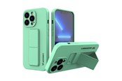 Handys - Cover & Cases - Wozinsky Kickstand Case Silicone Case with Stand iPhone 13 Mini Mint - 9145576234303