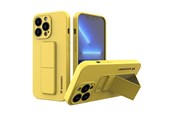 Handys - Cover & Cases - Wozinsky  Kickstand Case Silicone Case with Stand iPhone 13 mini yellow - 9145576234310