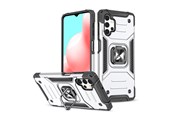 Handys - Cover & Cases - Wozinsky Ring Armor Armored Hybrid Case Cover + Magnetic Holder Samsung Galaxy A73 Silver - 9145576243565