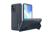 Handys - Cover & Cases - Wozinsky Kickstand Case Silicone Case with Stand Case for Xiaomi Poco M4 Pro 5G Navy Blue - 9145576247525