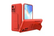 Handys - Cover & Cases - Wozinsky Kickstand Case Silicone Case with Stand Case for Xiaomi Poco M4 Pro 5G Red - 9145576247532