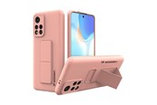 Handys - Cover & Cases - Wozinsky Kickstand Case Silicone Case with Stand Case for Xiaomi Poco M4 Pro 5G Pink - 9145576247549