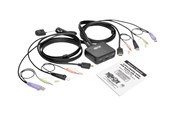 KVM Switches - Eaton series 2-Port USB/HD Cable KVM Switch with Audio/Video Cables and USB Peripheral Sharing - B032-HUA2