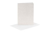 Blöcke, Formulare und Notizbücher - Creativ Company Cards and Envelopes 10.5x15cm Glitter White - 4 pcs. - 23028