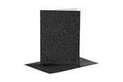 Blöcke, Formulare und Notizbücher - Creativ Company Cards and Envelopes 10.5x15cm Glitter Black - 4 pcs. - 23027