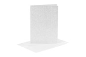 Blöcke, Formulare und Notizbücher - Creativ Company Cards and Envelopes 10.5x15cm Glitter Silver - 4 pcs. - 23024