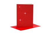 Blöcke, Formulare und Notizbücher - Creativ Company Cards and Envelopes 10.5x15cm Glitter Red - 4 pcs. - 23025